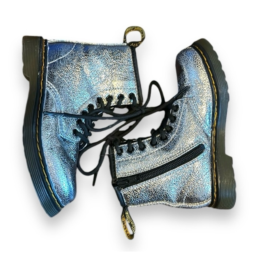 Doc Martens Boots | Dr. Metallic Silver | Gender Neutral Little kids | Size 11